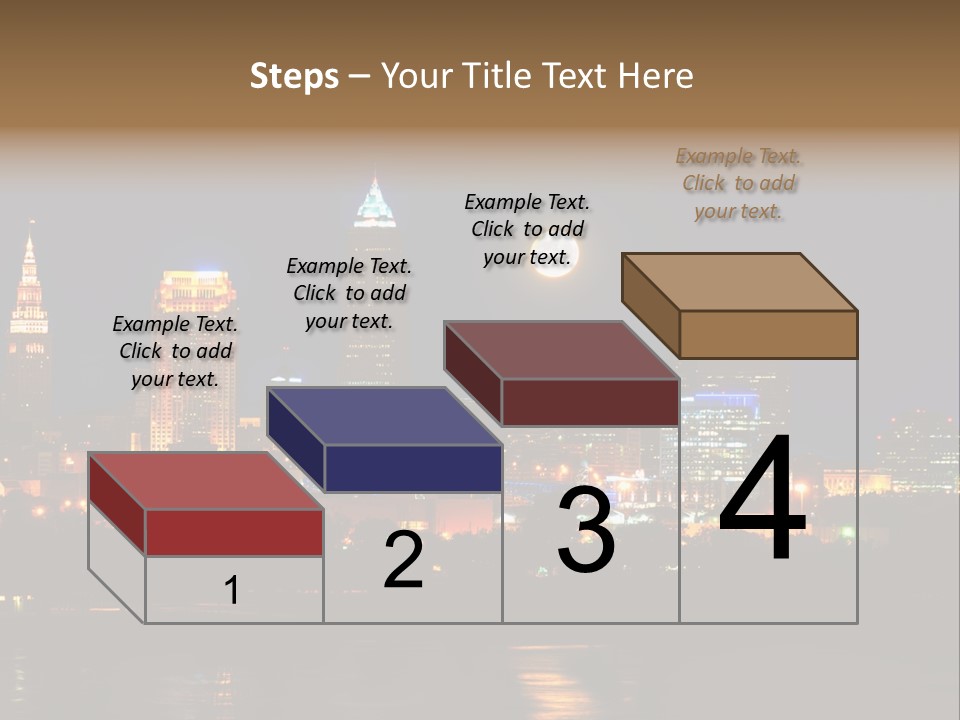 A City At Night With A Full Moon In The Sky PowerPoint Template