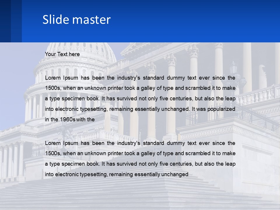 A Picture Of The Capitol Building In Washington D C PowerPoint Template