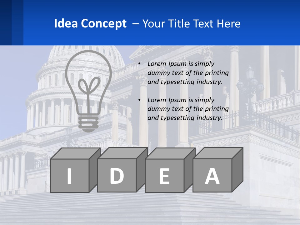 A Picture Of The Capitol Building In Washington D C PowerPoint Template