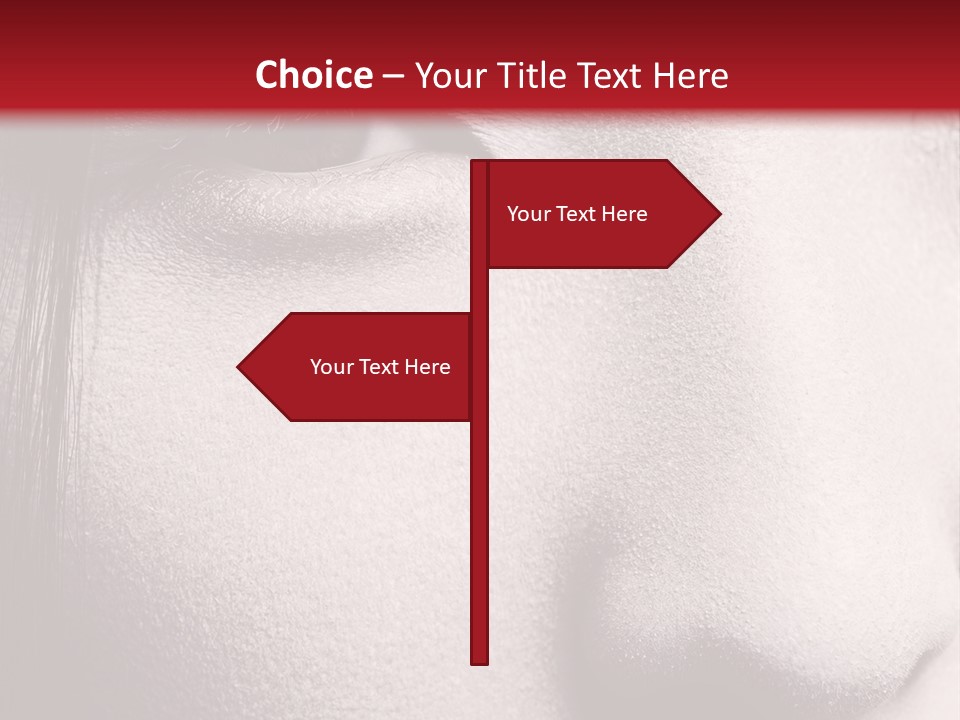 A Woman With Red Lipstick And A Red Background PowerPoint Template