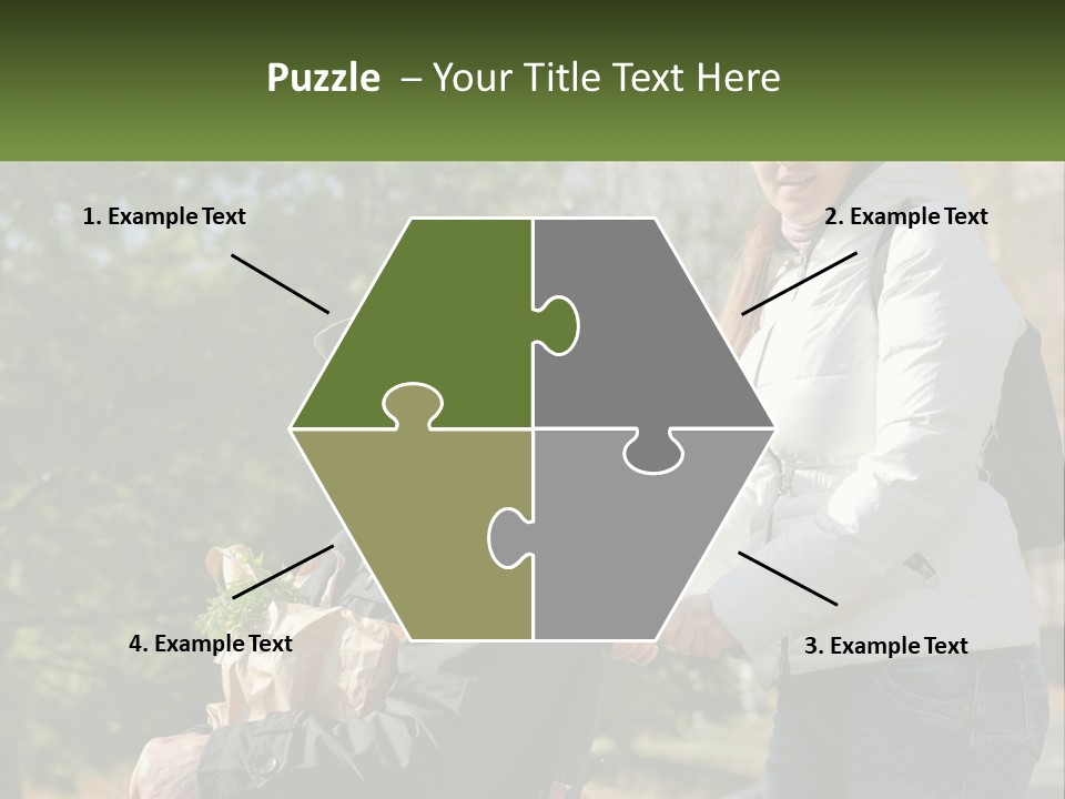 A Man Holding A Bag Of Vegetables Next To A Woman PowerPoint Template