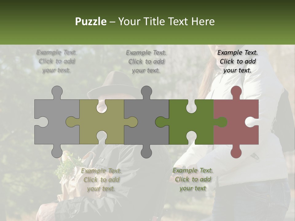 A Man Holding A Bag Of Vegetables Next To A Woman PowerPoint Template