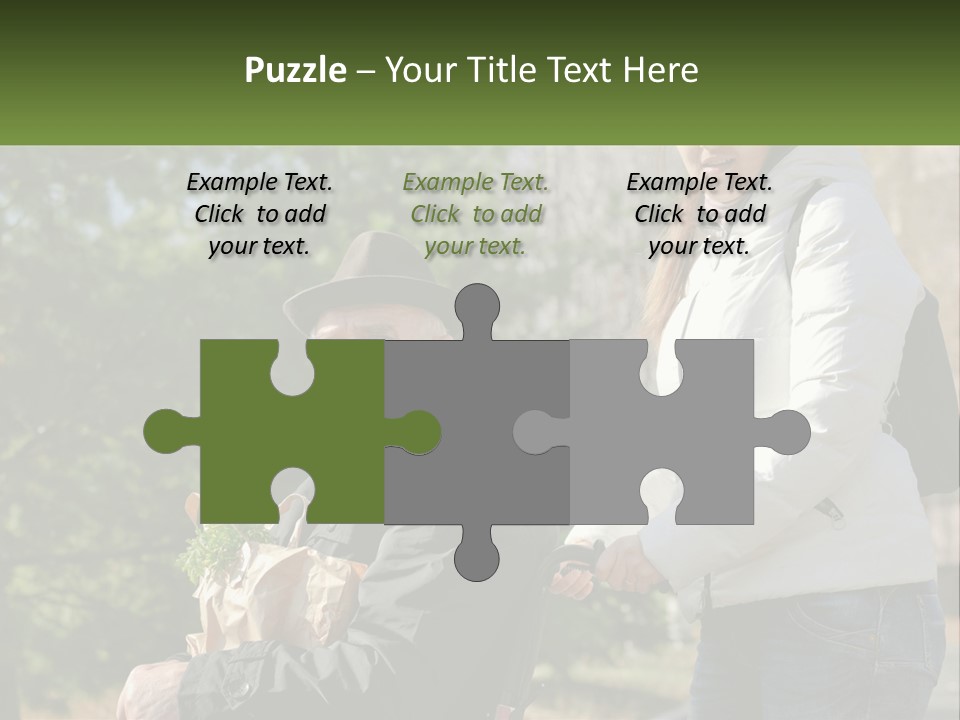 A Man Holding A Bag Of Vegetables Next To A Woman PowerPoint Template