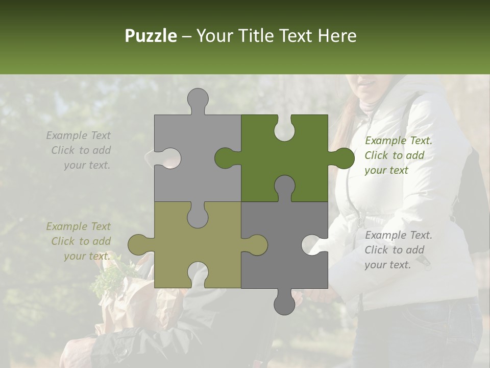 A Man Holding A Bag Of Vegetables Next To A Woman PowerPoint Template