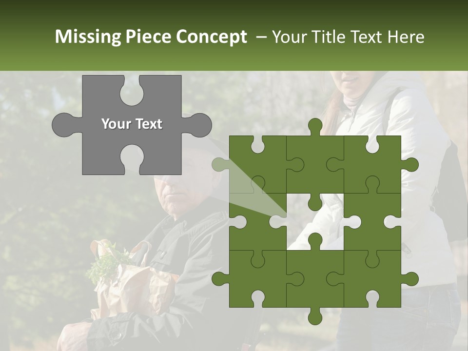 A Man Holding A Bag Of Vegetables Next To A Woman PowerPoint Template