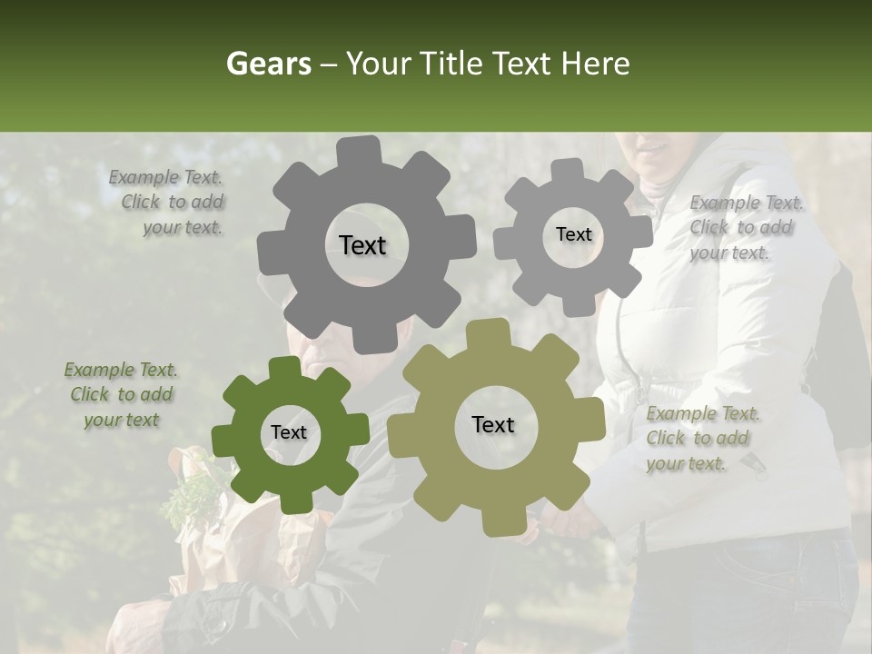 A Man Holding A Bag Of Vegetables Next To A Woman PowerPoint Template