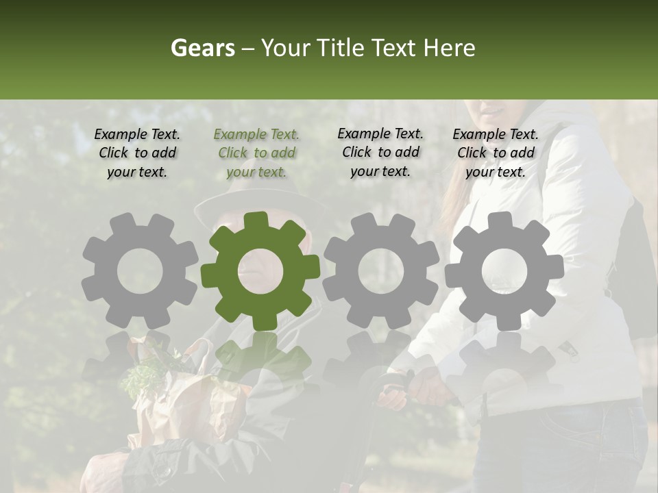 A Man Holding A Bag Of Vegetables Next To A Woman PowerPoint Template