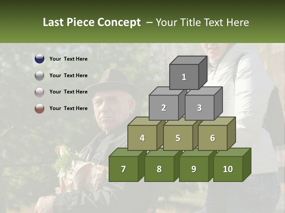 A Man Holding A Bag Of Vegetables Next To A Woman PowerPoint Template