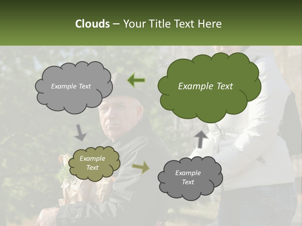 A Man Holding A Bag Of Vegetables Next To A Woman PowerPoint Template