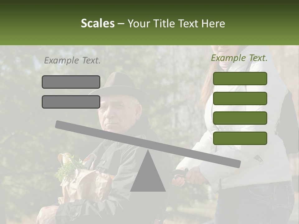 A Man Holding A Bag Of Vegetables Next To A Woman PowerPoint Template