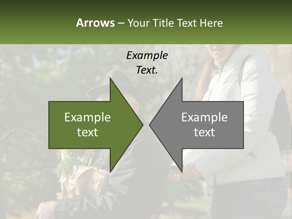 A Man Holding A Bag Of Vegetables Next To A Woman PowerPoint Template