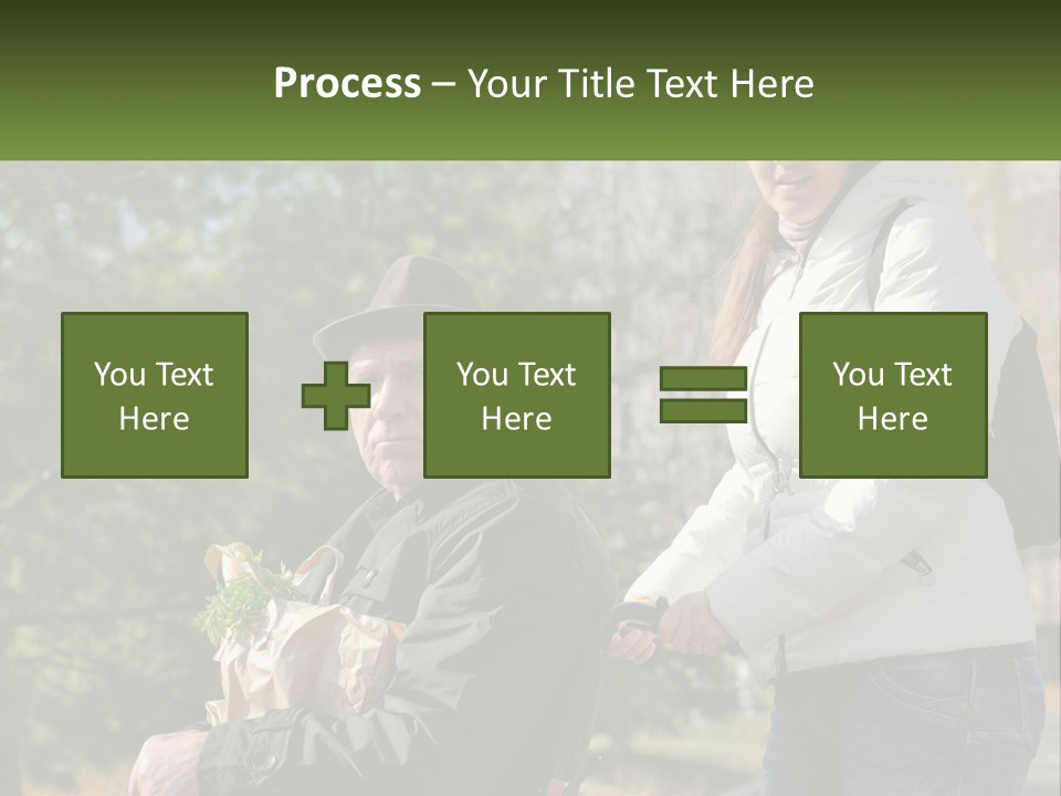 A Man Holding A Bag Of Vegetables Next To A Woman PowerPoint Template