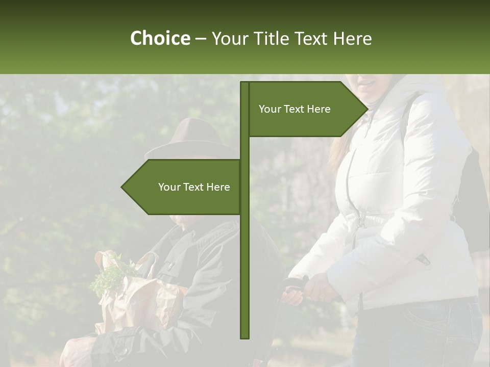 A Man Holding A Bag Of Vegetables Next To A Woman PowerPoint Template