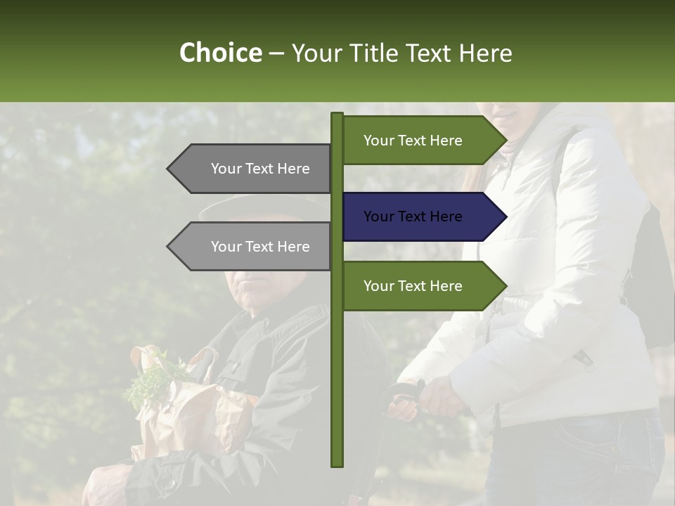 A Man Holding A Bag Of Vegetables Next To A Woman PowerPoint Template