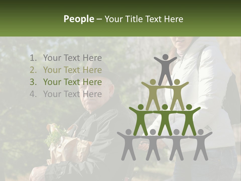 A Man Holding A Bag Of Vegetables Next To A Woman PowerPoint Template