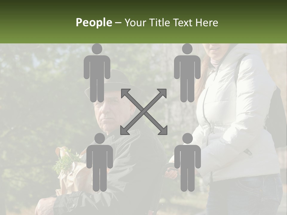 A Man Holding A Bag Of Vegetables Next To A Woman PowerPoint Template