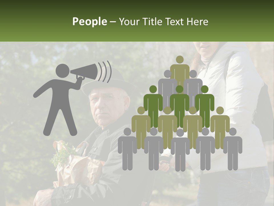 A Man Holding A Bag Of Vegetables Next To A Woman PowerPoint Template