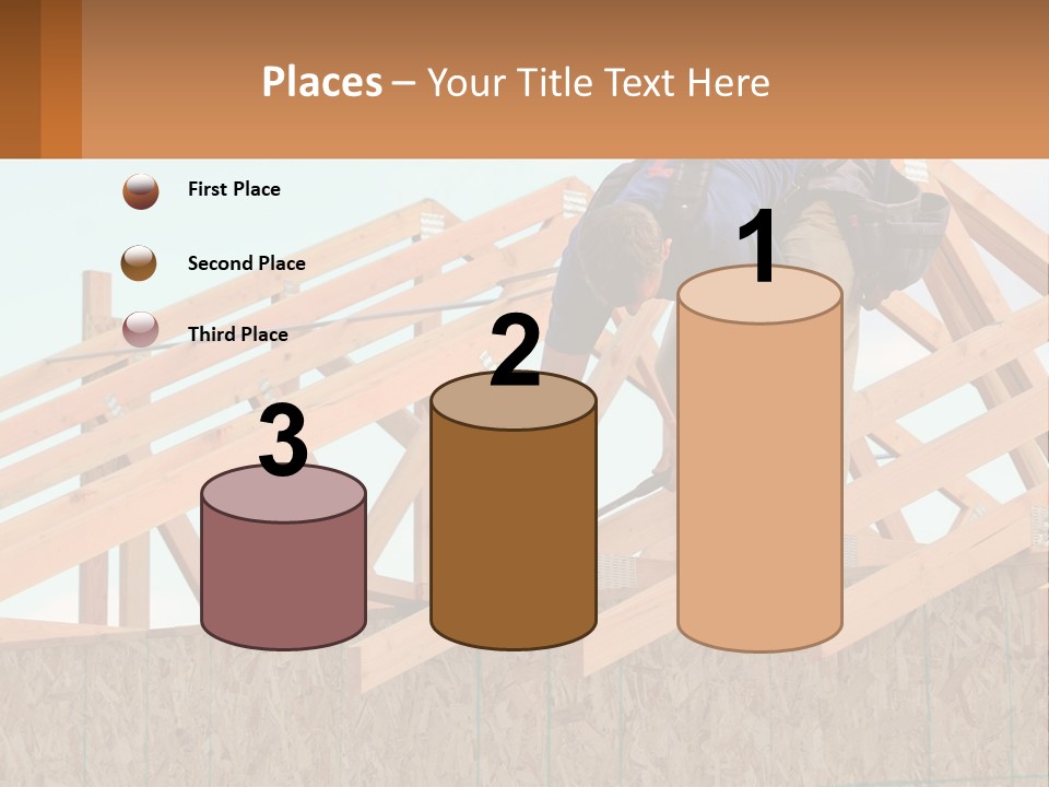 A Man Working On A Roof With A Hammer PowerPoint Template