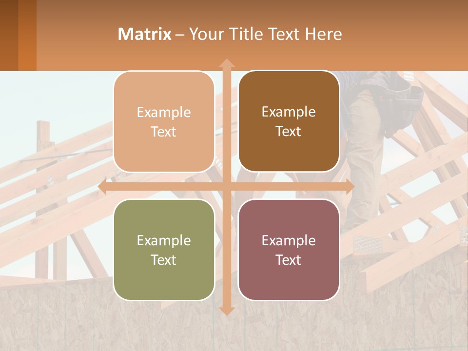 A Man Working On A Roof With A Hammer PowerPoint Template