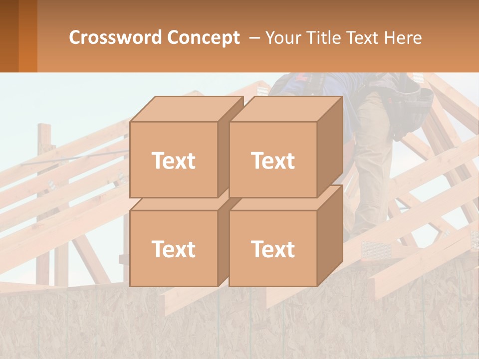 A Man Working On A Roof With A Hammer PowerPoint Template