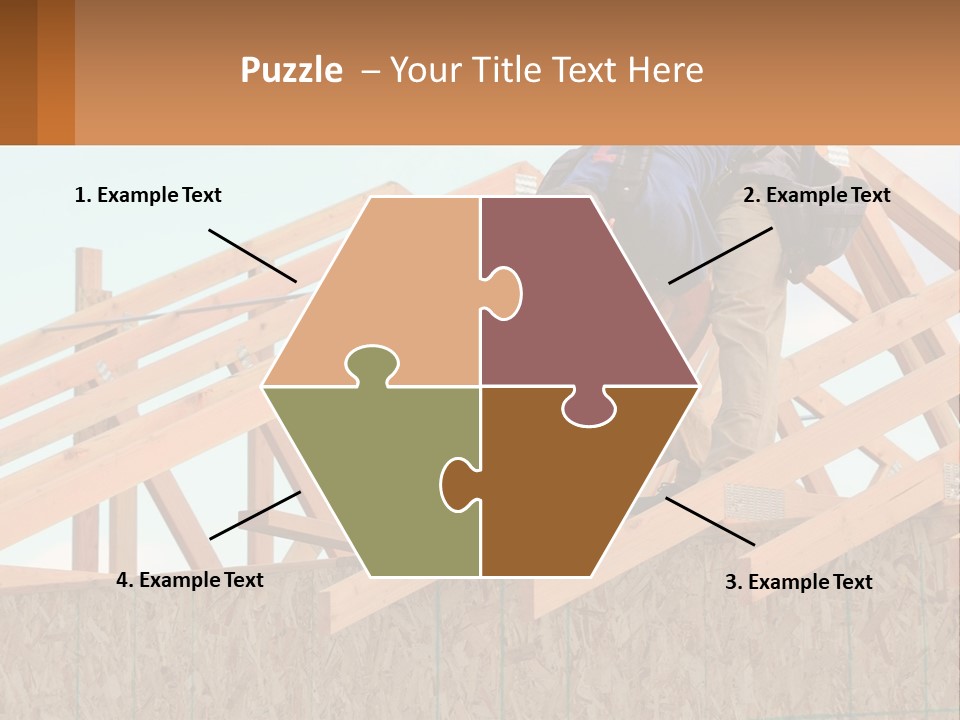 A Man Working On A Roof With A Hammer PowerPoint Template