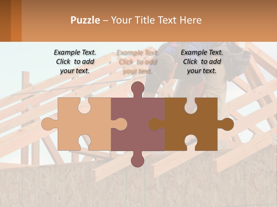 A Man Working On A Roof With A Hammer PowerPoint Template