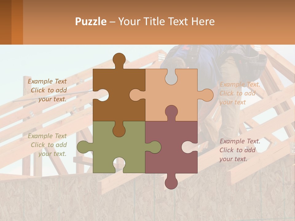 A Man Working On A Roof With A Hammer PowerPoint Template