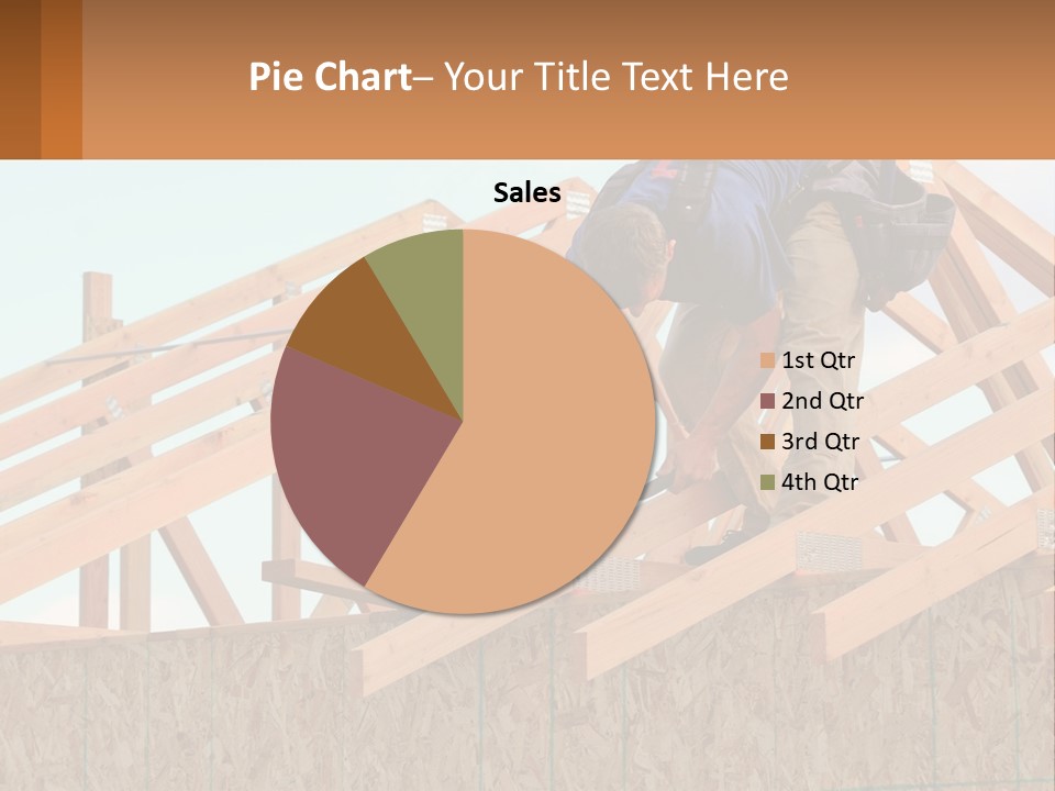 A Man Working On A Roof With A Hammer PowerPoint Template
