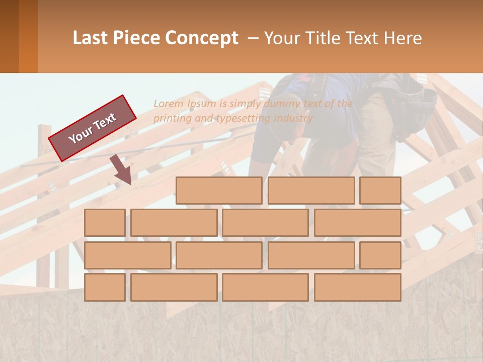 A Man Working On A Roof With A Hammer PowerPoint Template