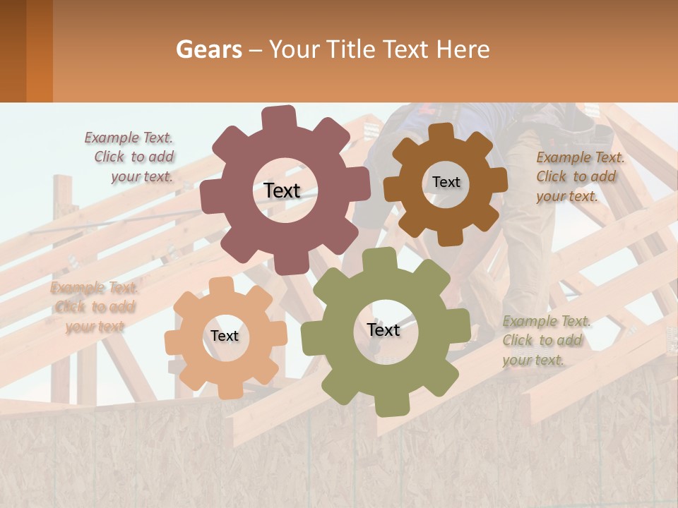 A Man Working On A Roof With A Hammer PowerPoint Template
