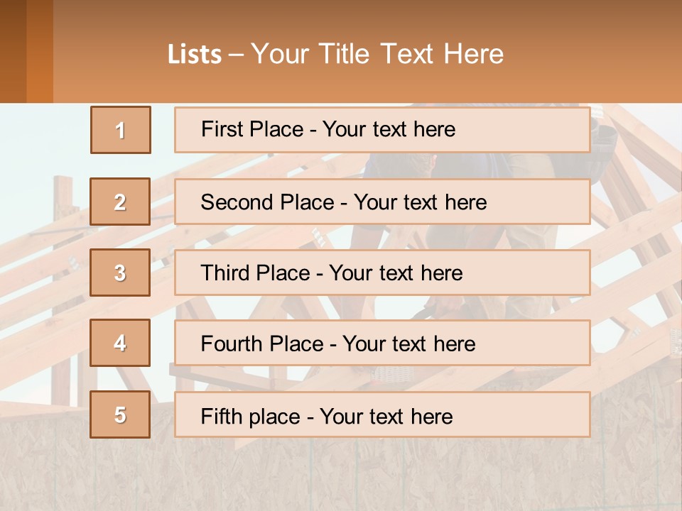 A Man Working On A Roof With A Hammer PowerPoint Template