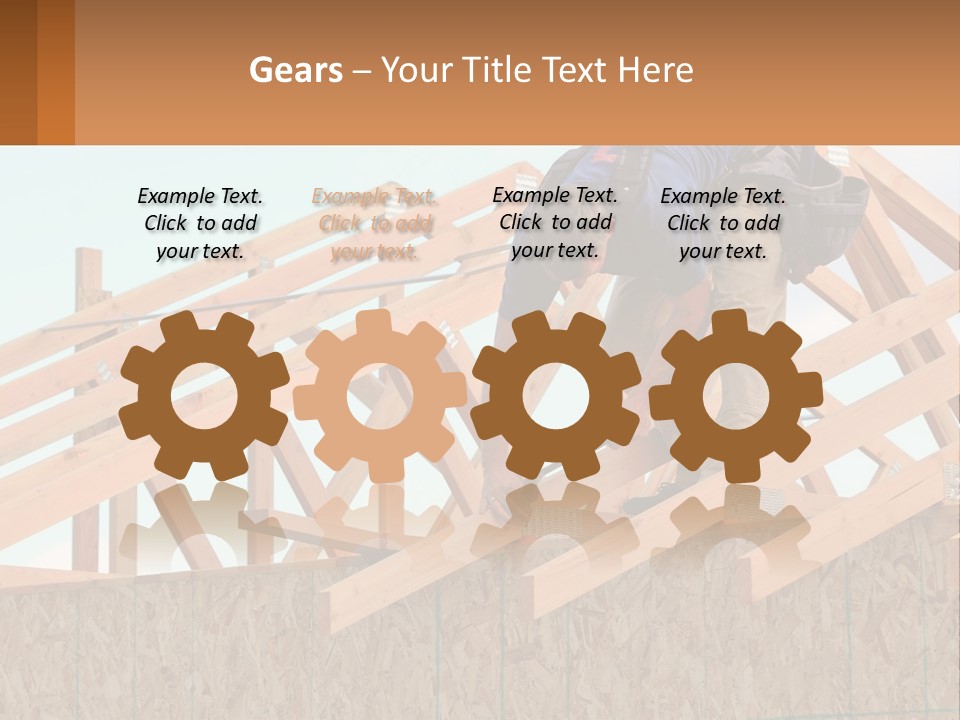 A Man Working On A Roof With A Hammer PowerPoint Template