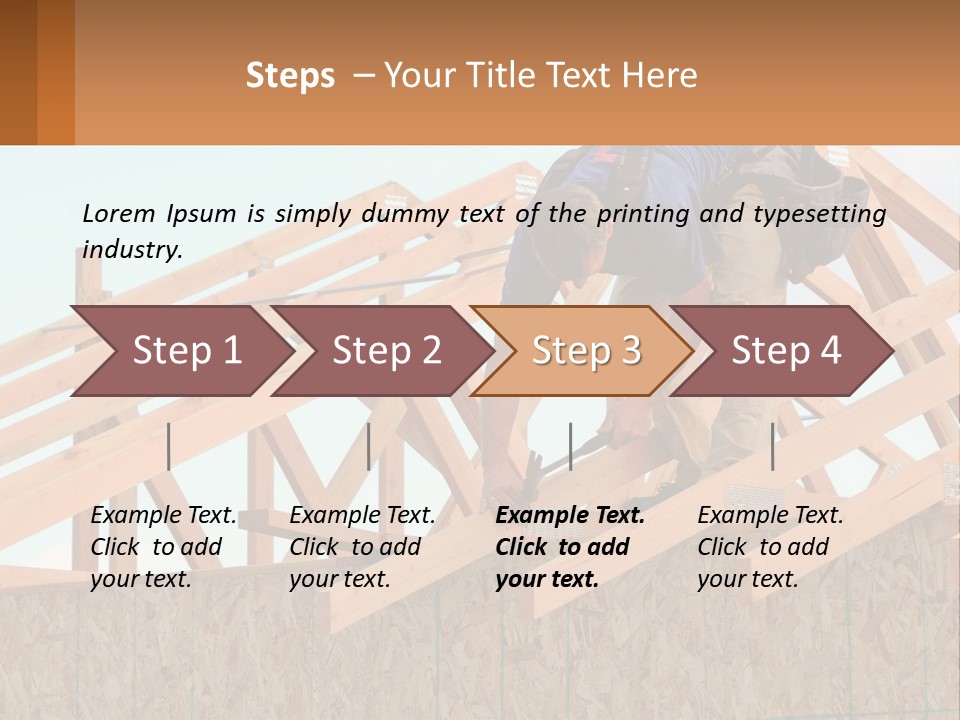 A Man Working On A Roof With A Hammer PowerPoint Template