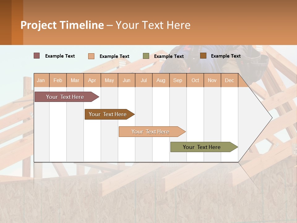 A Man Working On A Roof With A Hammer PowerPoint Template