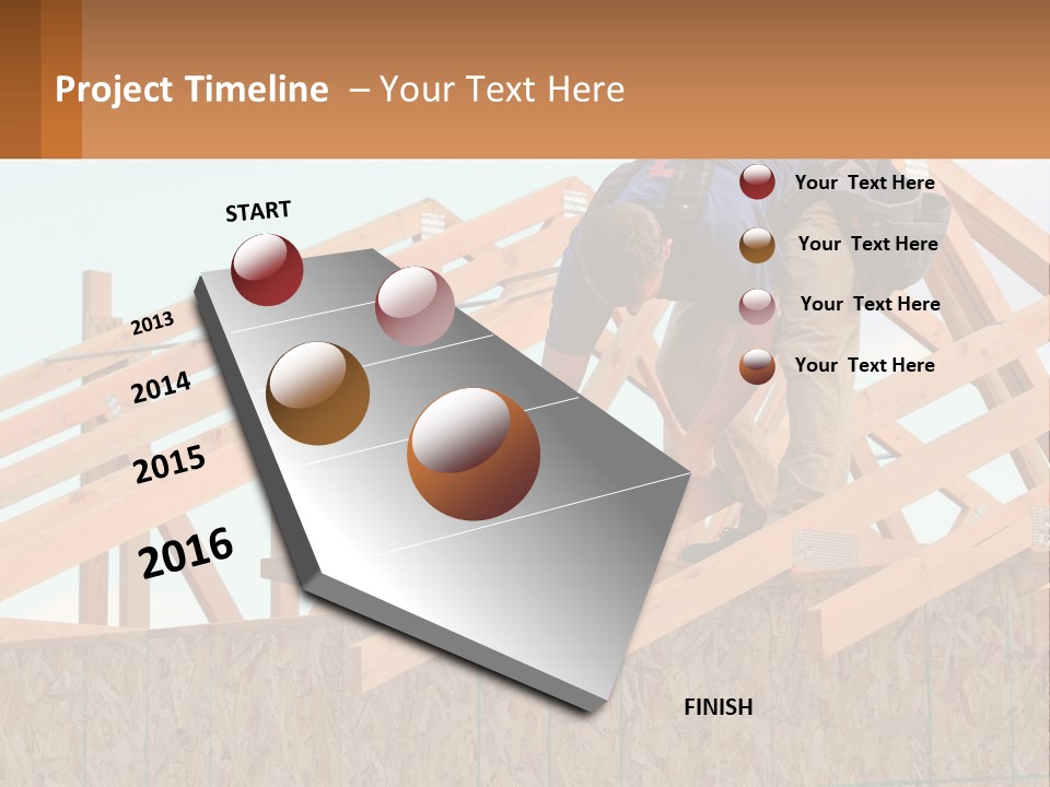 A Man Working On A Roof With A Hammer PowerPoint Template