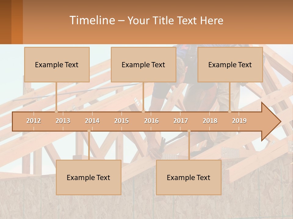 A Man Working On A Roof With A Hammer PowerPoint Template