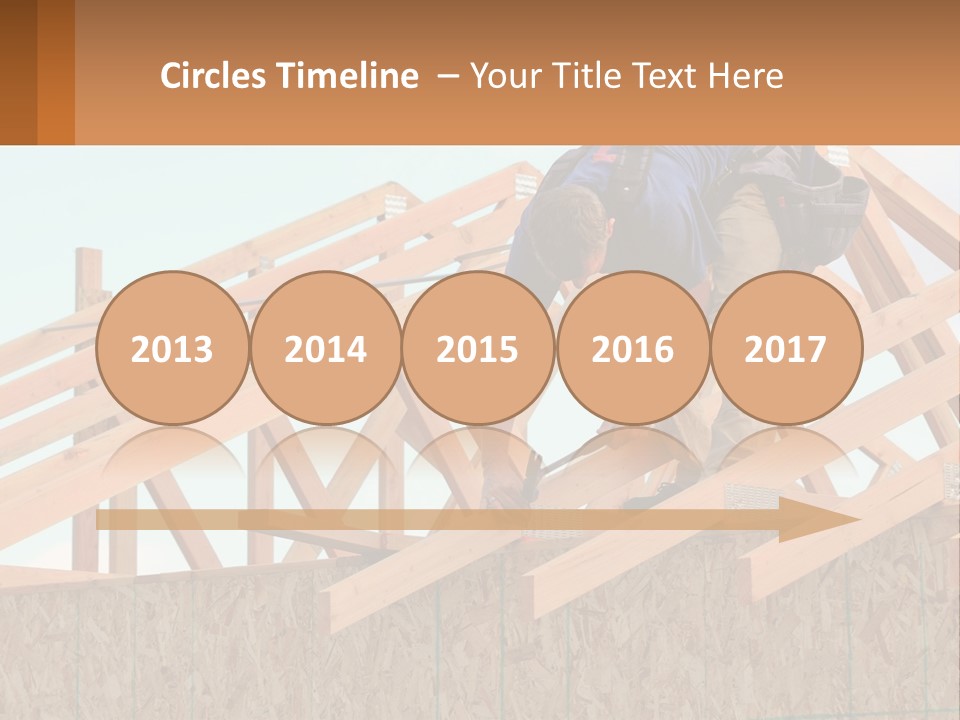 A Man Working On A Roof With A Hammer PowerPoint Template