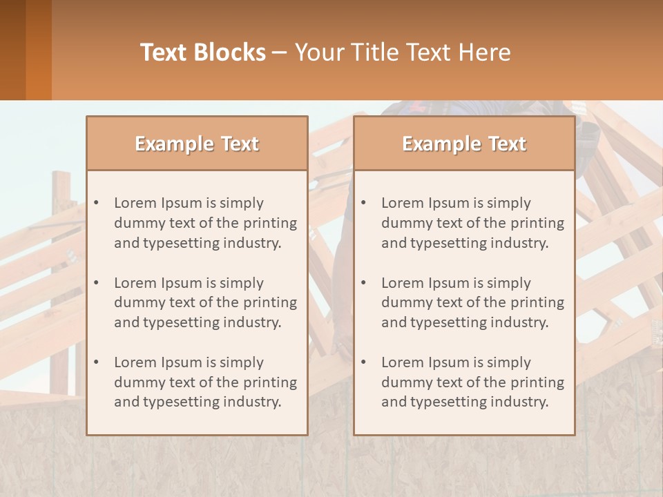 A Man Working On A Roof With A Hammer PowerPoint Template