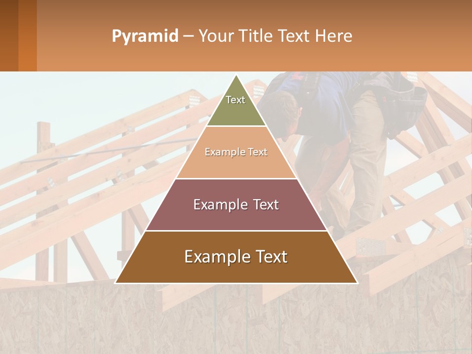 A Man Working On A Roof With A Hammer PowerPoint Template