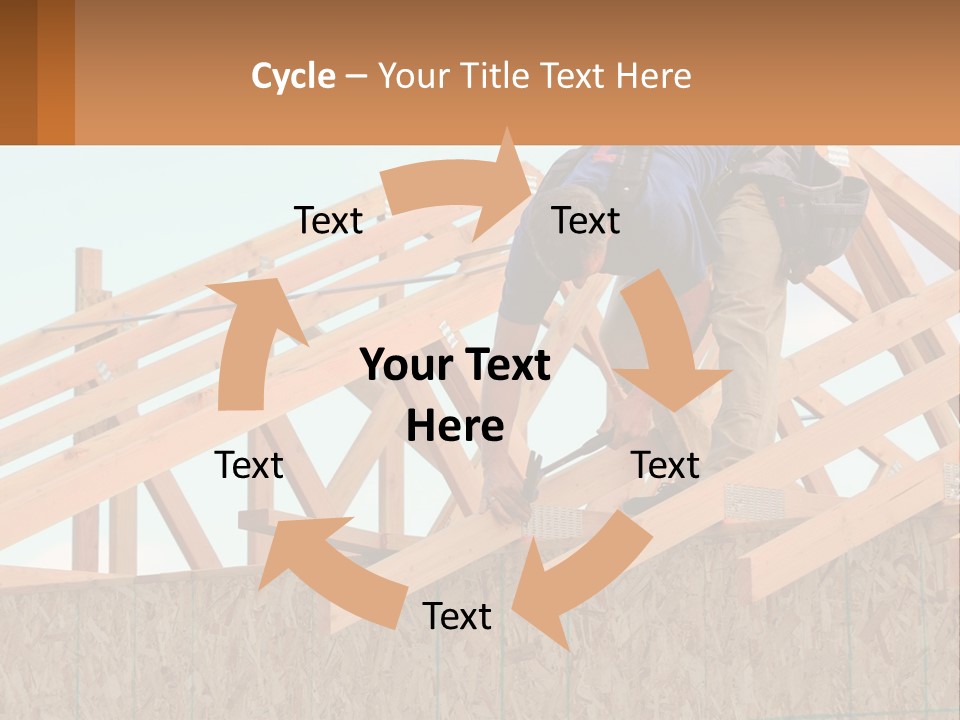 A Man Working On A Roof With A Hammer PowerPoint Template