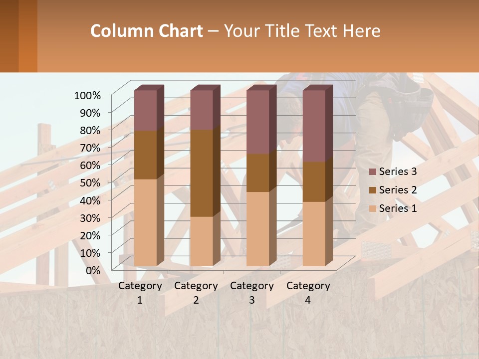 A Man Working On A Roof With A Hammer PowerPoint Template