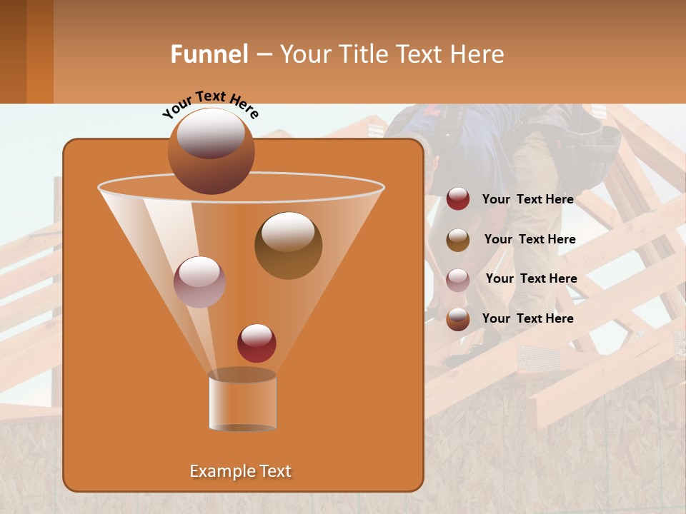 A Man Working On A Roof With A Hammer PowerPoint Template