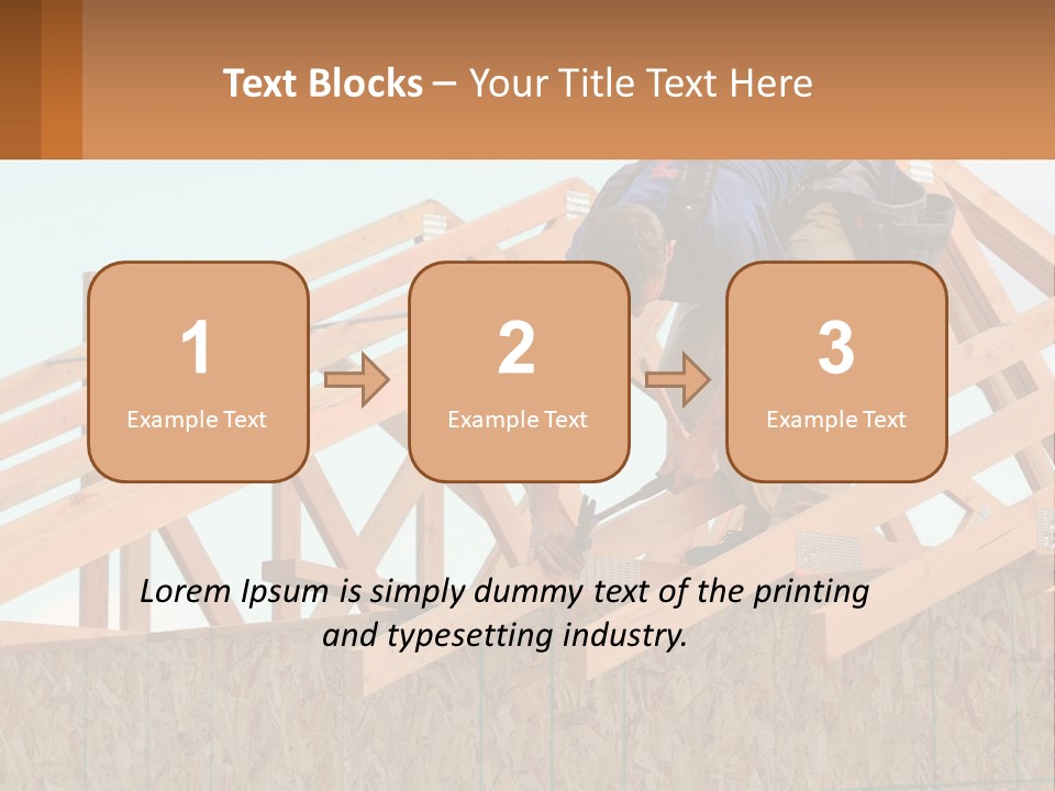 A Man Working On A Roof With A Hammer PowerPoint Template