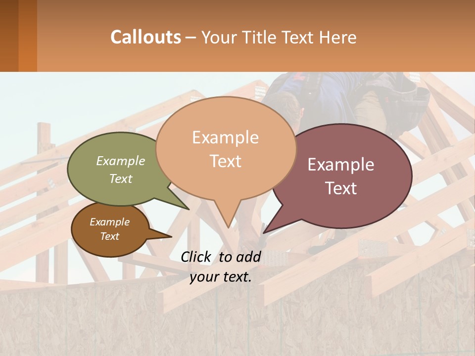 A Man Working On A Roof With A Hammer PowerPoint Template
