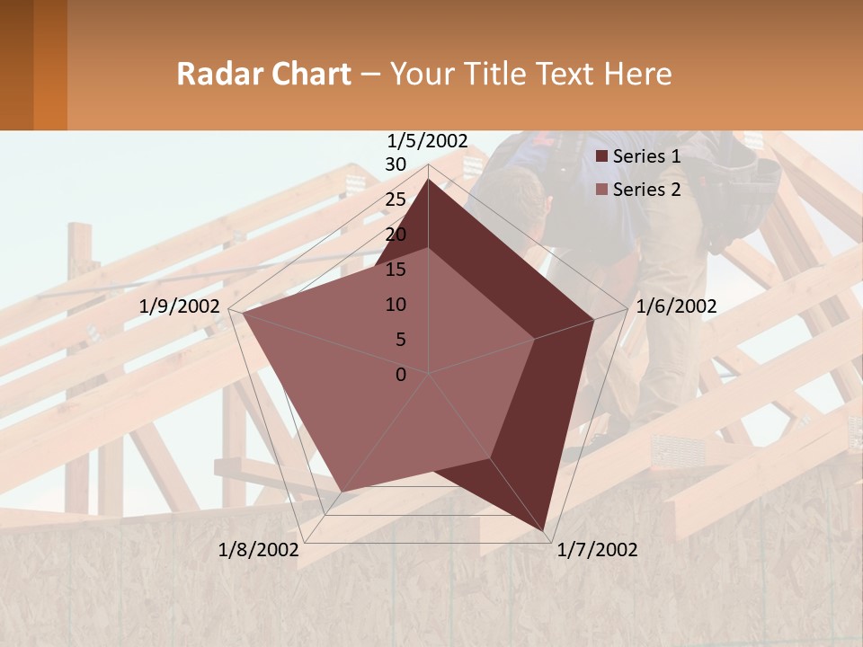 A Man Working On A Roof With A Hammer PowerPoint Template