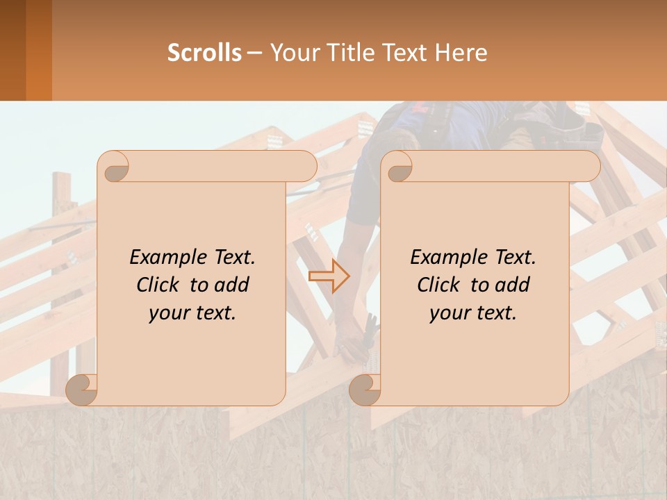 A Man Working On A Roof With A Hammer PowerPoint Template
