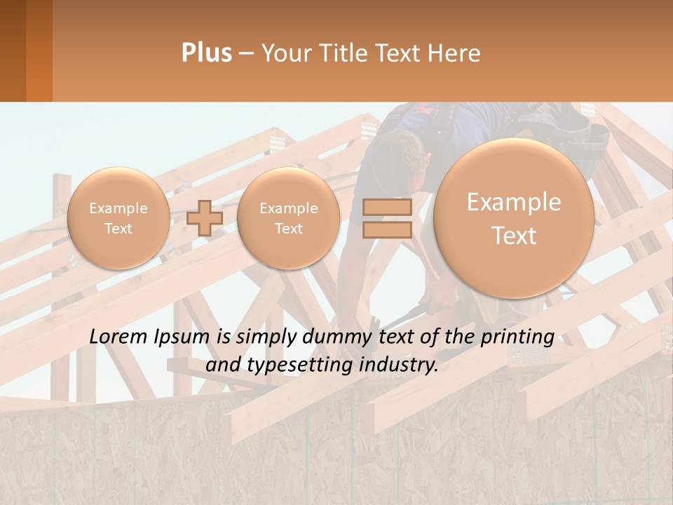 A Man Working On A Roof With A Hammer PowerPoint Template