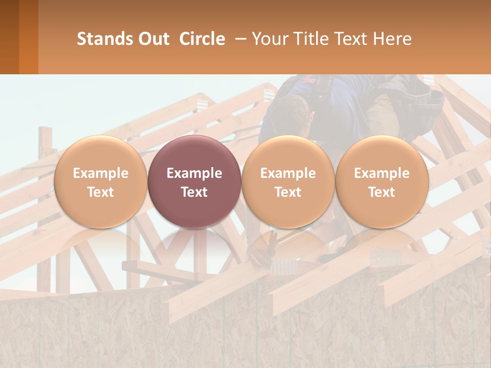A Man Working On A Roof With A Hammer PowerPoint Template