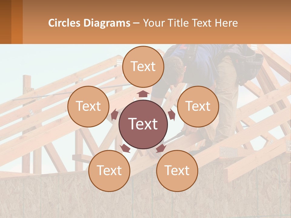 A Man Working On A Roof With A Hammer PowerPoint Template