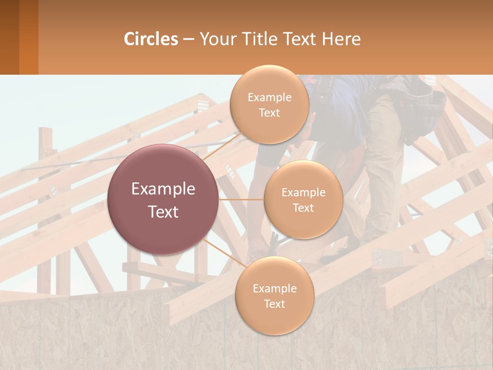 A Man Working On A Roof With A Hammer PowerPoint Template